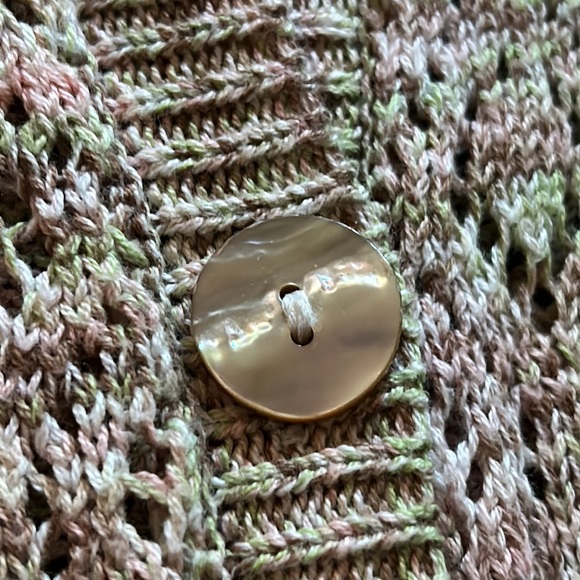 North Style open design knit button up cardigan mother of Pearl buttons - Picture 3 of 5